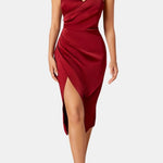 Calidora – Wrap Draped Split Midi Dress