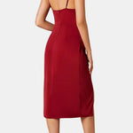Calidora – Wrap Draped Split Midi Dress