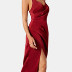 Calidora – Wrap Draped Split Midi Dress