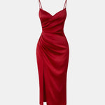 Calidora – Wrap Draped Split Midi Dress
