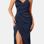 Calidora – Wrap Draped Split Midi Dress