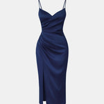Calidora – Wrap Draped Split Midi Dress