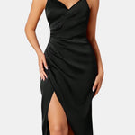 Calidora – Wrap Draped Split Midi Dress