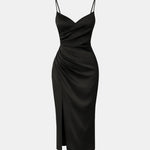 Calidora – Wrap Draped Split Midi Dress