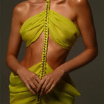 Callista – Sleeveless Cutout Maxi Dress in Yellow