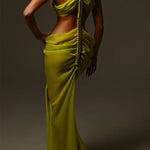 Callista – Sleeveless Cutout Maxi Dress in Yellow