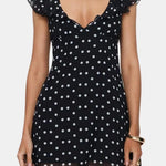 Camille - Black Polka Dot Frill Mini Dress