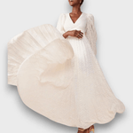 Ceyda – Balloon Sleeve Maxi Dress in Cream White