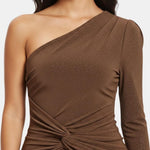 Cielo – One-Shoulder Sparkle Maxi Dress with Sculpted Fit