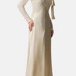 Cynthia – Bow-Neck Lace Bodice Gown