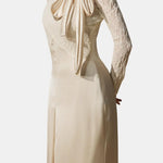 Cynthia – Bow-Neck Lace Bodice Gown
