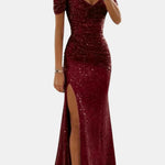 Domenica – Off-Shoulder Sequin Maxi Dress
