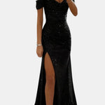 Domenica – Off-Shoulder Sequin Maxi Dress