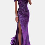 Domenica – Off-Shoulder Sequin Maxi Dress