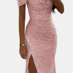 Domenica – Off-Shoulder Sequin Maxi Dress
