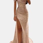 Domenica – Off-Shoulder Sequin Maxi Dress
