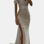 Domenica – Off-Shoulder Sequin Maxi Dress