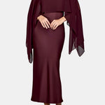 Elea – Cape Overlay Spaghetti Strap – Maxi Dress
