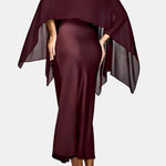 Elea – Cape Overlay Spaghetti Strap – Maxi Dress