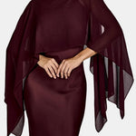 Elea – Cape Overlay Spaghetti Strap – Maxi Dress