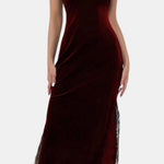 Elena - Velvet Lace Sling Nightdress