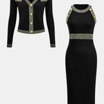 Eleonora - Knit Button Cardigan & Dress Set