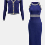Eleonora - Knit Button Cardigan & Dress Set