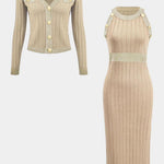 Eleonora - Knit Button Cardigan & Dress Set
