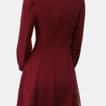 Elia – Stand-Collar Sheer-Sleeve Slit Mini Dress