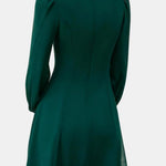 Elia – Stand-Collar Sheer-Sleeve Slit Mini Dress