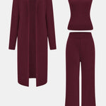 Elisa - Knit Tank Top, Cardigan & Pants Set
