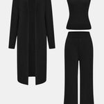 Elisa - Knit Tank Top, Cardigan & Pants Set