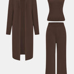 Elisa - Knit Tank Top, Cardigan & Pants Set