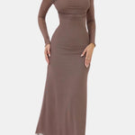 Emberly – Long Sleeve Ruched Maxi Dress