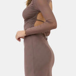 Emberly – Long Sleeve Ruched Maxi Dress