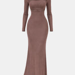 Emberly – Long Sleeve Ruched Maxi Dress