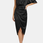 Erin – One-Shoulder Satin Party Dress with Draped Silhouette
