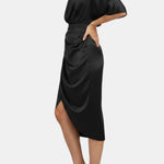 Erin – One-Shoulder Satin Party Dress with Draped Silhouette