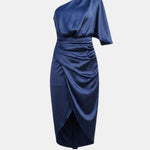 Erin – One-Shoulder Satin Party Dress with Draped Silhouette