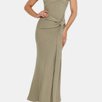 Estelle – Strapless Ruched Maxi Dress with Sculpted Silhouette