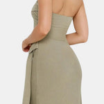 Estelle – Strapless Ruched Maxi Dress with Sculpted Silhouette