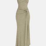 Estelle – Strapless Ruched Maxi Dress with Sculpted Silhouette