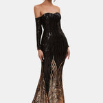 Melana - Off-Shoulder Sequin Mermaid Evening Dress