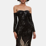Melana - Off-Shoulder Sequin Mermaid Evening Dress