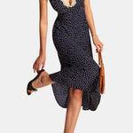 Helina – Polka Dot Lace Trim Dress