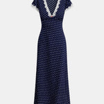 Helina – Polka Dot Lace Trim Dress
