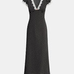 Helina – Polka Dot Lace Trim Dress