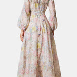Imani – Soft Floral Balloon Sleeve Maxi Dress