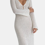 Isla – Cover Up Open Back Long Dress in White