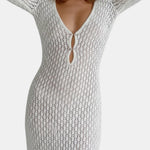 Isla – Cover Up Open Back Long Dress in White
